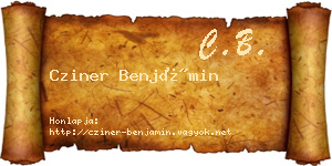 Cziner Benjámin névjegykártya